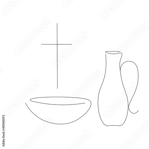 Baptism symbols christian sign draw vector illustration
