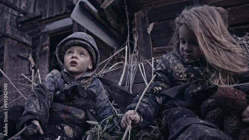 Children without a home, apocalypse, war