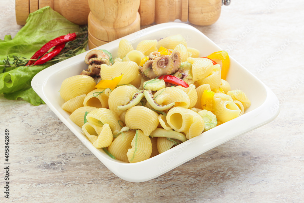 Pasta with baby octopus and pepper Pasta with baby octopus and pepper