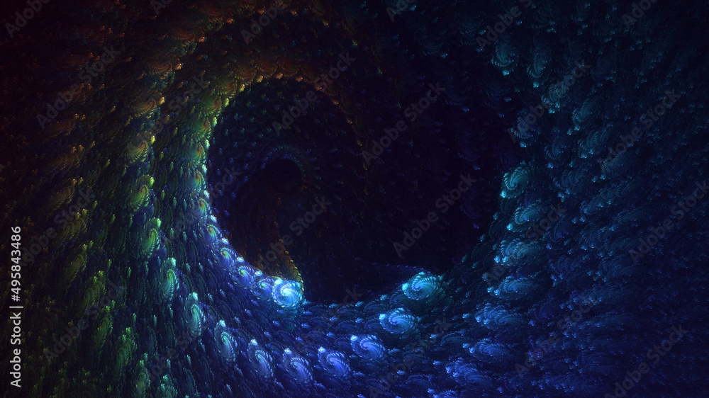 Obraz premium 3D rendering abstract multicolor fractal light background