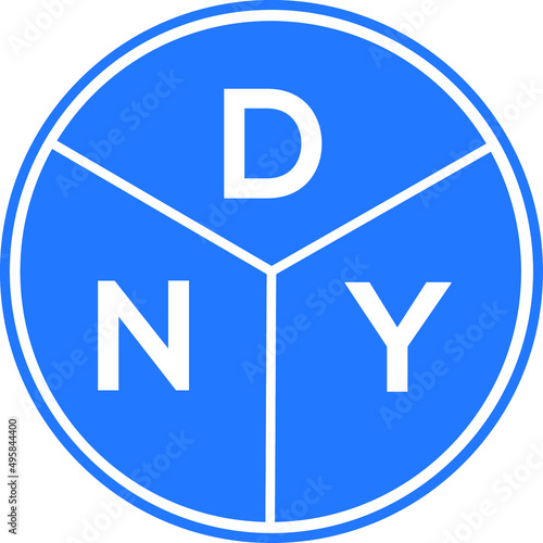 DNY letter logo design on White background. DNY creative Circle letter logo concept. DNY letter design. 