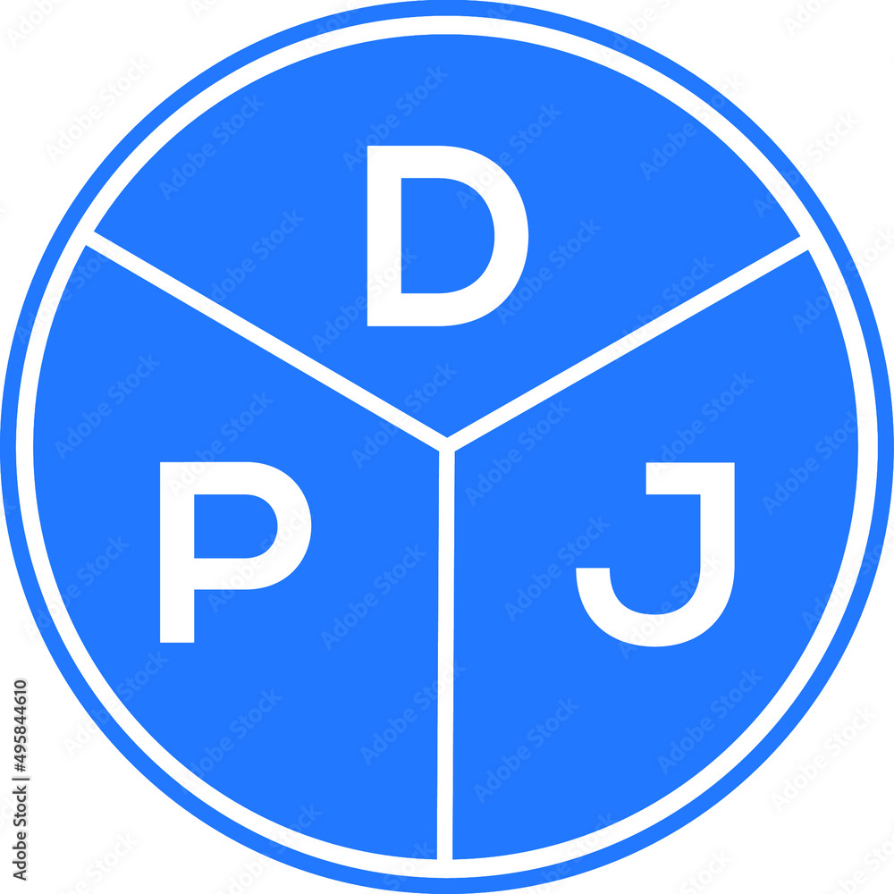 DPJ letter logo design on White background. DPJ creative Circle letter logo concept. DPJ letter design. DPJ letter logo design on White background. DPJ creative Circle letter logo concept. DPJ letter design.