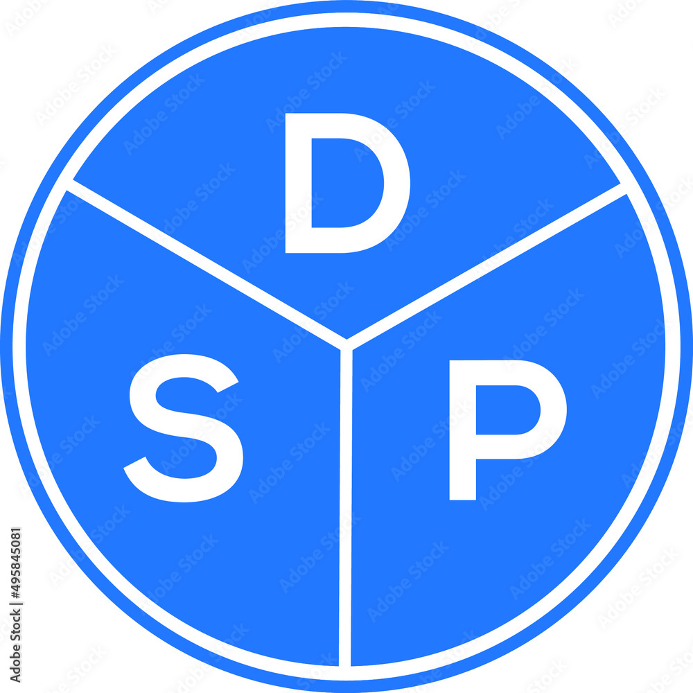 DSP letter logo design on White background. DSP creative Circle letter logo concept. DSP letter design. 
