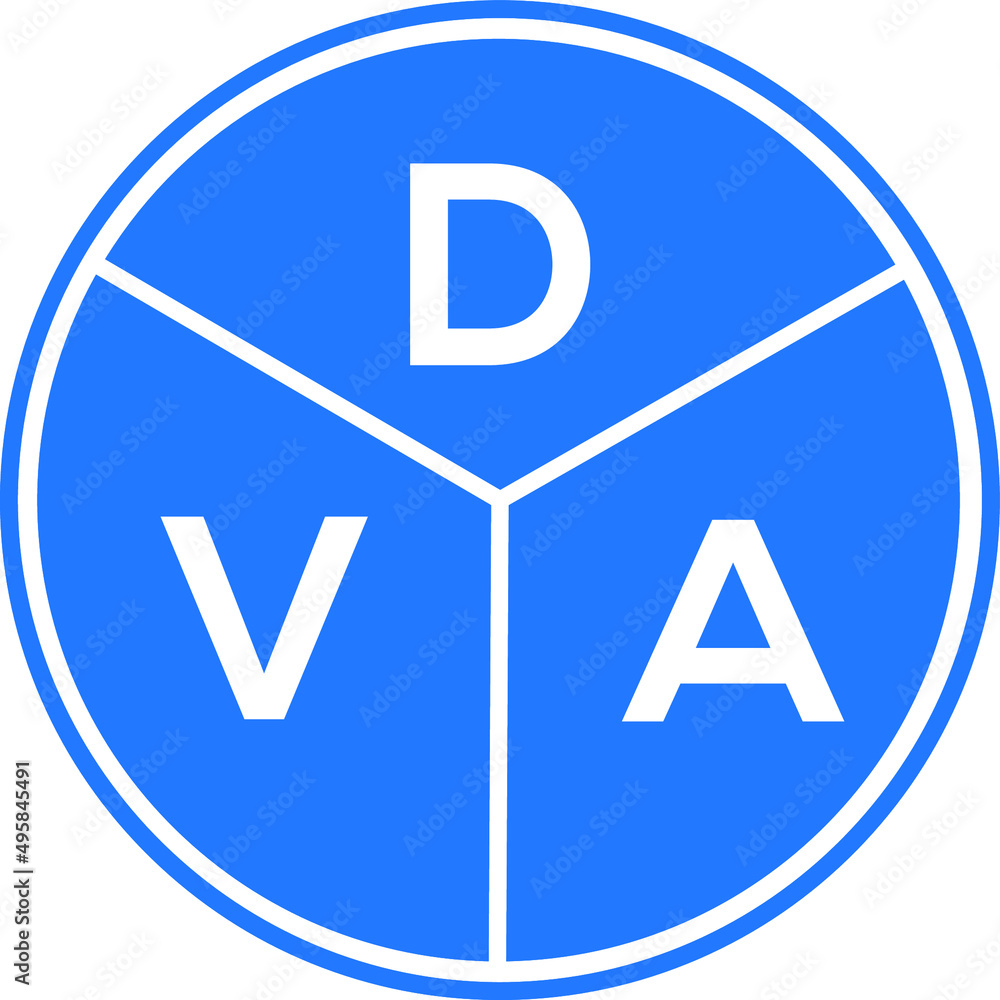 DVA letter logo design on White background. DVA creative Circle letter logo concept. DVA letter design. DVA letter logo design on White background. DVA creative Circle letter logo concept. DVA letter design.