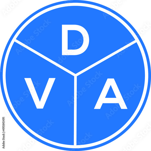 DVA letter logo design on White background. DVA creative Circle letter logo concept. DVA letter design. 