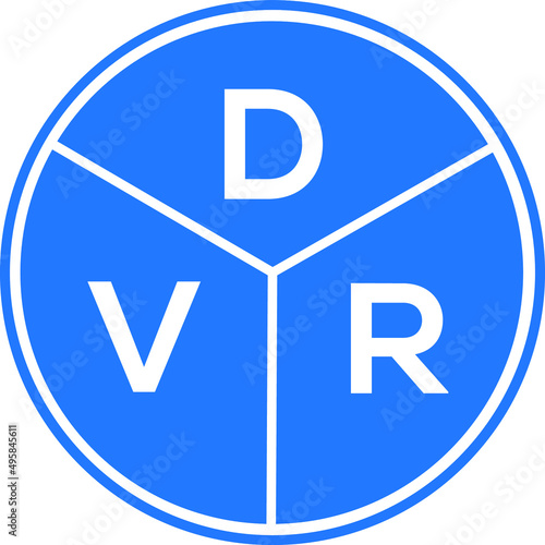 DVR letter logo design on White background. DVR creative Circle letter logo concept. DVR letter design. 