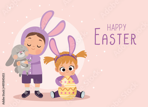 happy easter lettering card