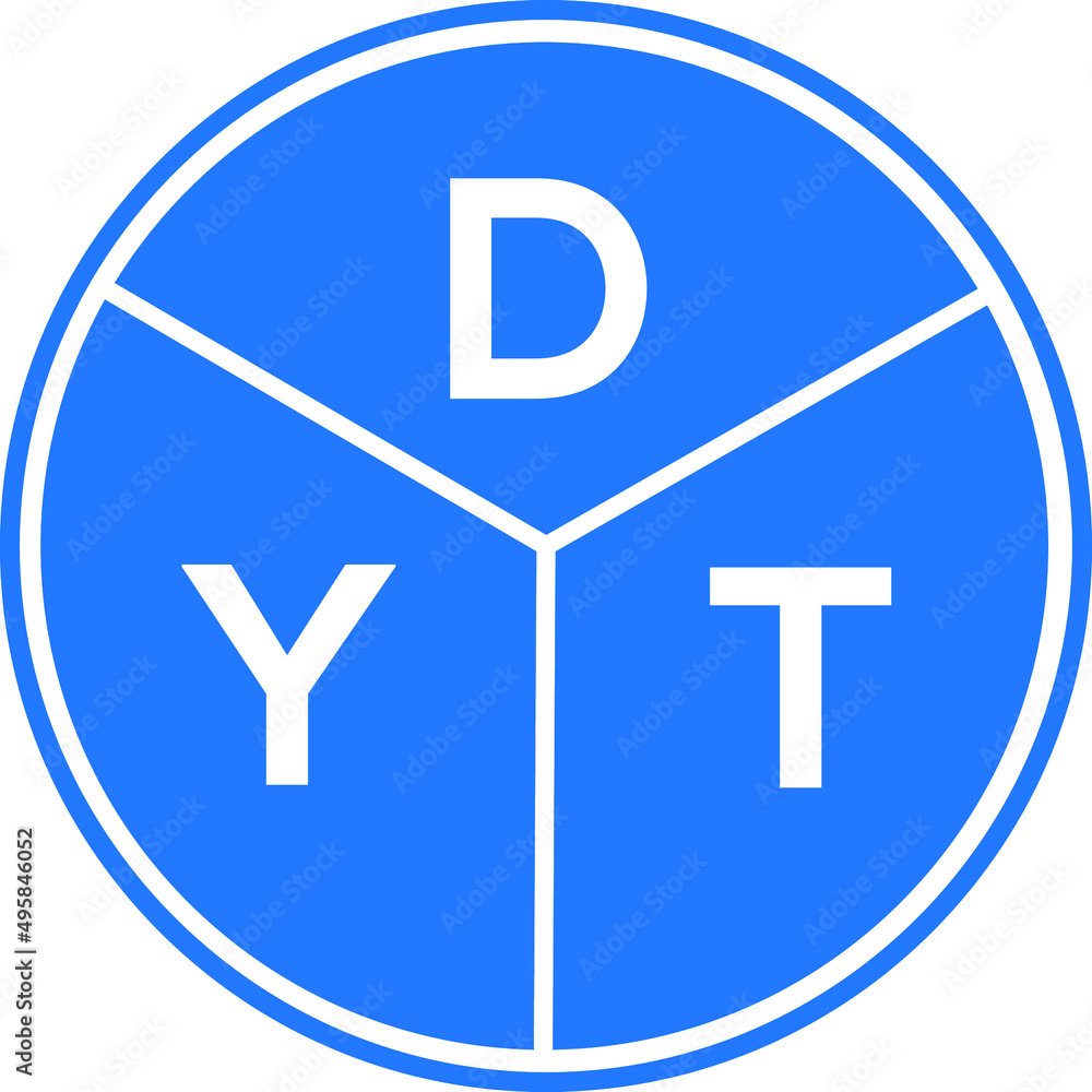 DYT letter logo design on White background. DYT creative Circle letter logo concept. DYT letter design. DYT letter logo design on White background. DYT creative Circle letter logo concept. DYT letter design.