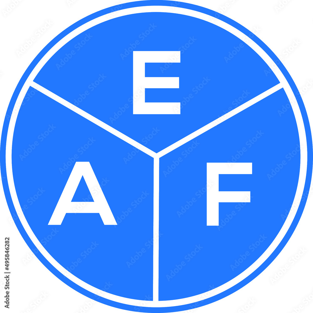EAF letter logo design on White background. EAF creative Circle letter logo concept. EAF letter design. EAF letter logo design on White background. EAF creative Circle letter logo concept. EAF letter design.