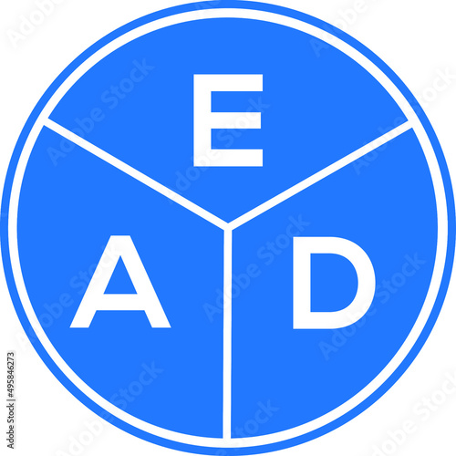 EAD letter logo design on White background. EAD creative Circle letter logo concept. EAD letter design. 