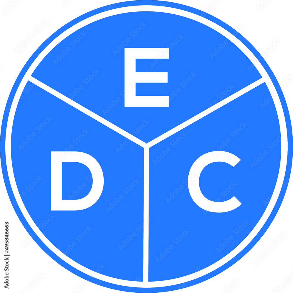 EDC letter logo design on White background. EDC creative Circle letter logo concept. EDC letter design. EDC letter logo design on White background. EDC creative Circle letter logo concept. EDC letter design.