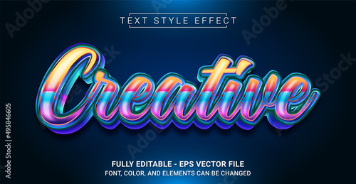 Creative Colorful Text Style Effect. Editable Graphic Text Template.