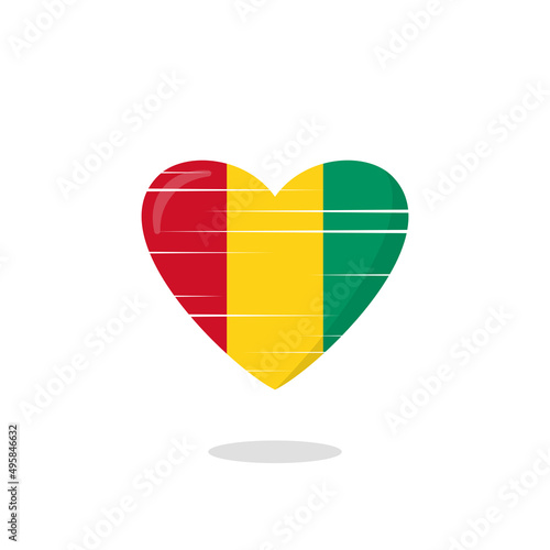 Free Download Guinea flag shaped love illustration - GFXLoad
