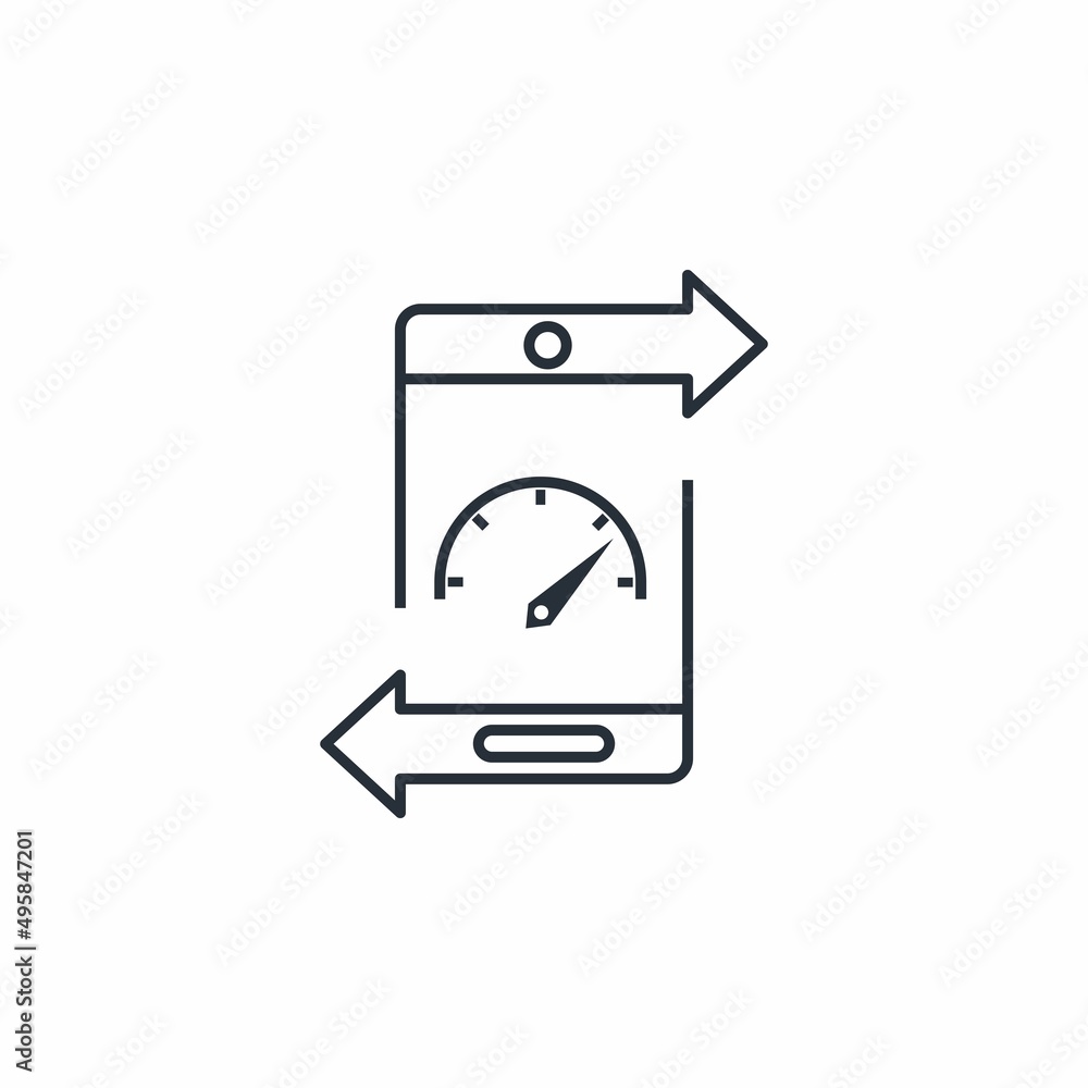 Intensity of communication, exchange of information. Vector linear icon isolated on white background Intensity of communication, exchange of information. Vector linear icon isolated on white background
