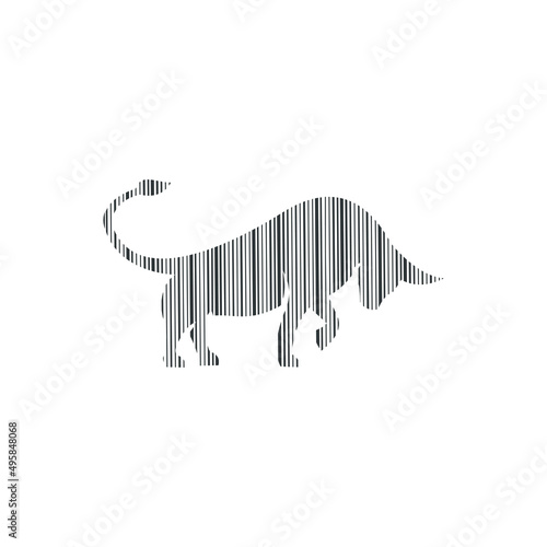 bull line art logo design icon vector illusrtration