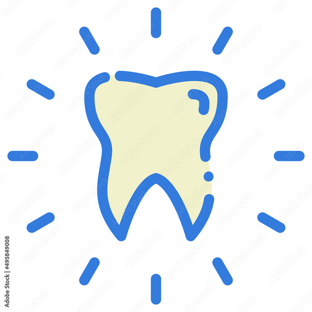 Healthy Tooth Icon Illustration with Flat Style Healthy Tooth Icon Illustration with Flat Style