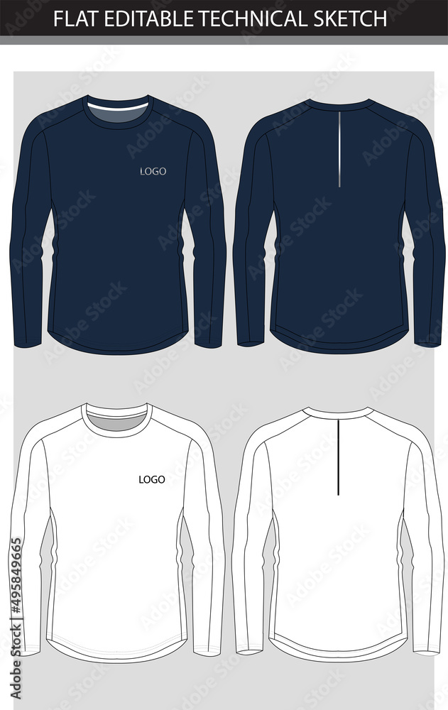 Naklejka premium PERFORMANCE TEE FULL SLEEVE VECTOR FILE