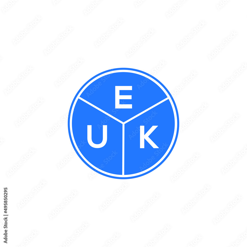 EUK letter logo design on white background. EUK creative circle letter logo concept. EUK letter design. EUK letter logo design on white background. EUK creative circle letter logo concept. EUK letter design.