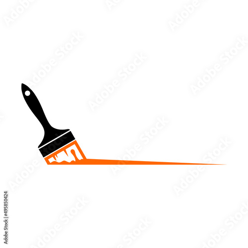 Paint brush icon logo design isolated on white background