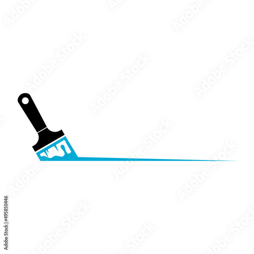 Paint brush icon logo design isolated on white background