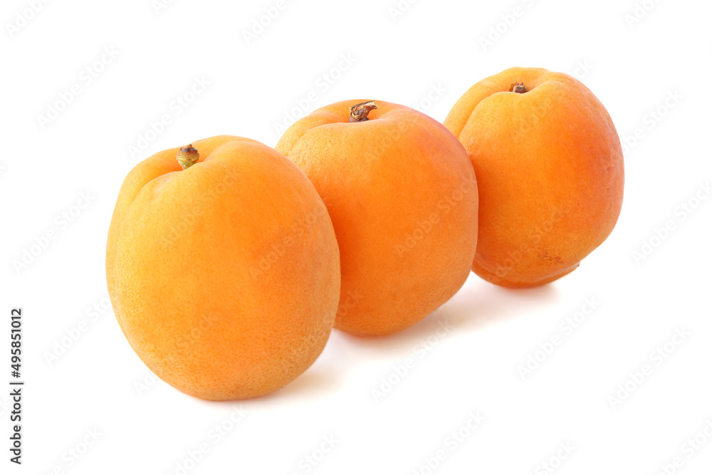 Rank big flat apricot isolated on white background Rank big flat apricot isolated on white background