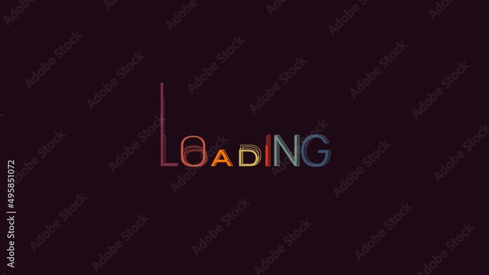 Loading letters stretching. Loop animation. Colorful letters Loading letters stretching. Loop animation. Colorful letters