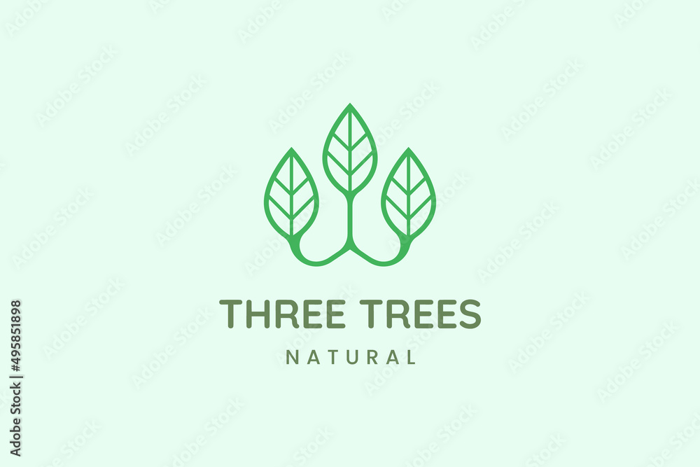 Simple three leaf logo for business representing nature Simple three leaf logo for business representing nature
