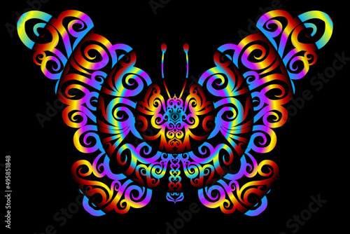 Beautiful gradient colour butterfly design  illustration for wallpaper background ads clothing or logo
