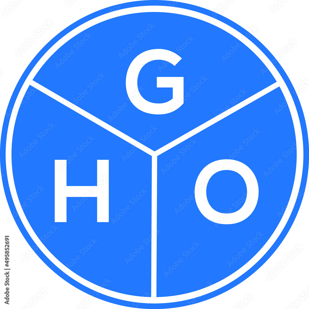 GHO letter logo design on White background. GHO creative Circle letter logo concept. GHO letter design . GHO letter logo design on White background. GHO creative Circle letter logo concept. GHO letter design .