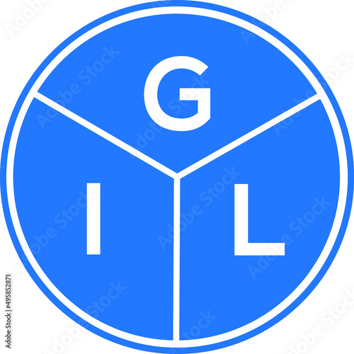 GIL letter logo design on White background. GIL creative Circle letter logo concept. GIL letter design. 
