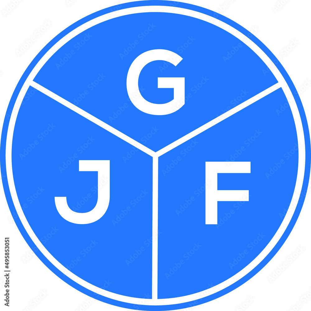 GJF letter logo design on White background. GJF creative Circle letter logo concept. GJF letter design. GJF letter logo design on White background. GJF creative Circle letter logo concept. GJF letter design.