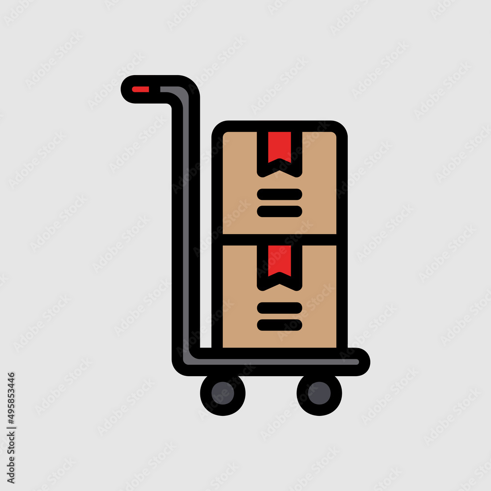 Delivery cart icon in filled line style about black friday, use for website mobile app presentation Delivery cart icon in filled line style about black friday, use for website mobile app presentation