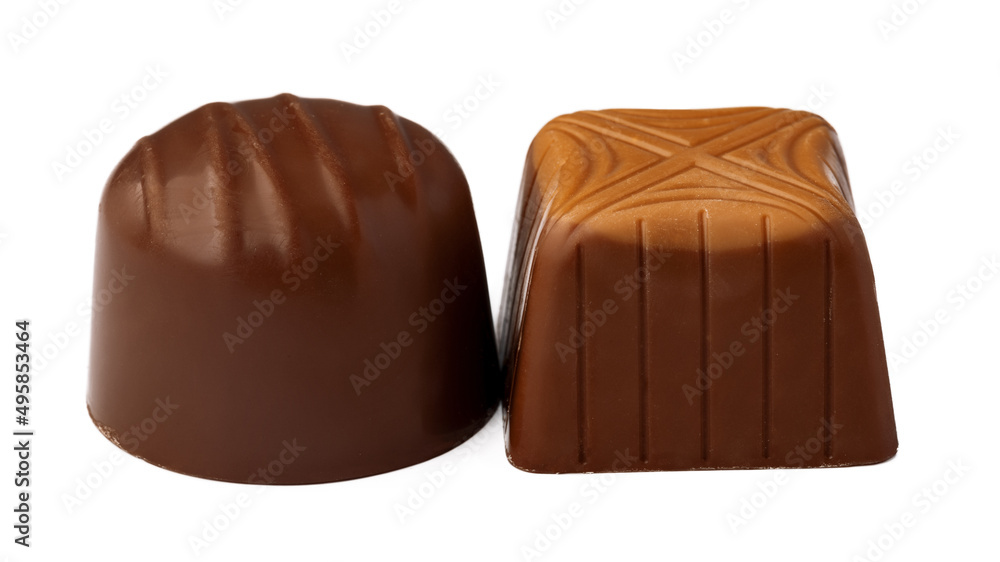 Chocolate candies sweets isolated on a white background Chocolate candies sweets isolated on a white background