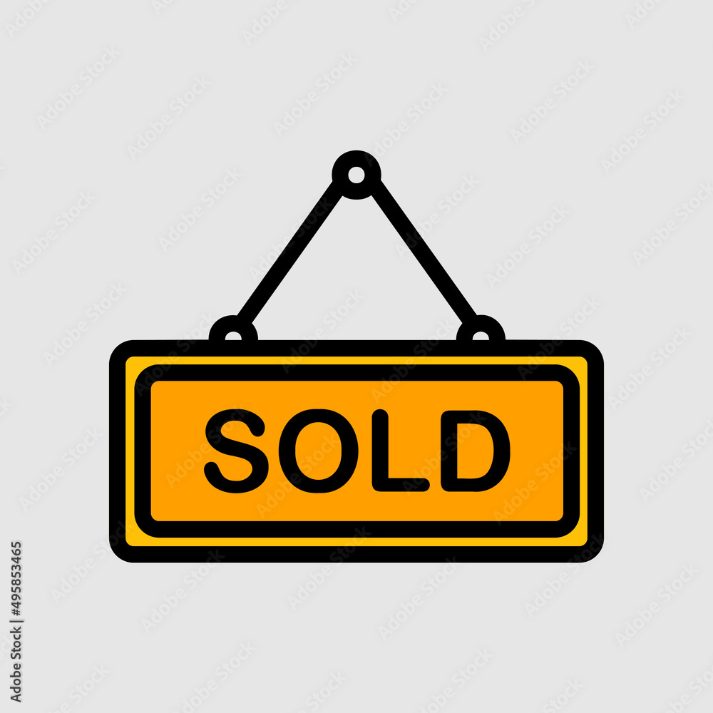 Sold out board icon in filled line style about black friday, use for website mobile app presentation Sold out board icon in filled line style about black friday, use for website mobile app presentation