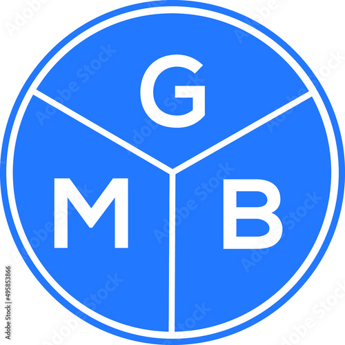 GMB letter logo design on white background. GMB creative circle letter logo concept. GMB letter design.