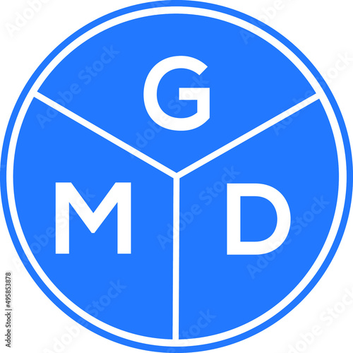 GMD letter logo design on white background. GMD  creative circle letter logo concept. GMD letter design. photo