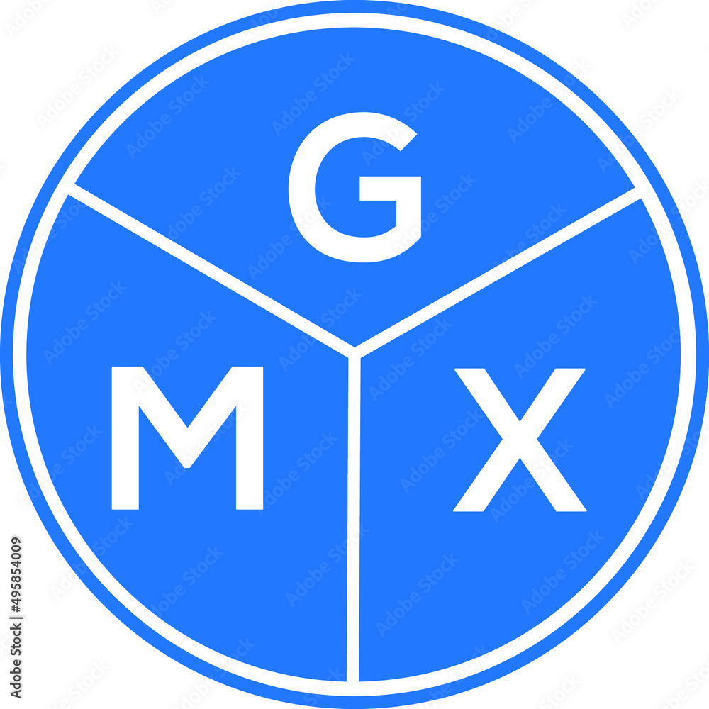 GMX letter logo design on white background. GMX creative circle letter logo concept. GMX letter design. GMX letter logo design on white background. GMX creative circle letter logo concept. GMX letter design.