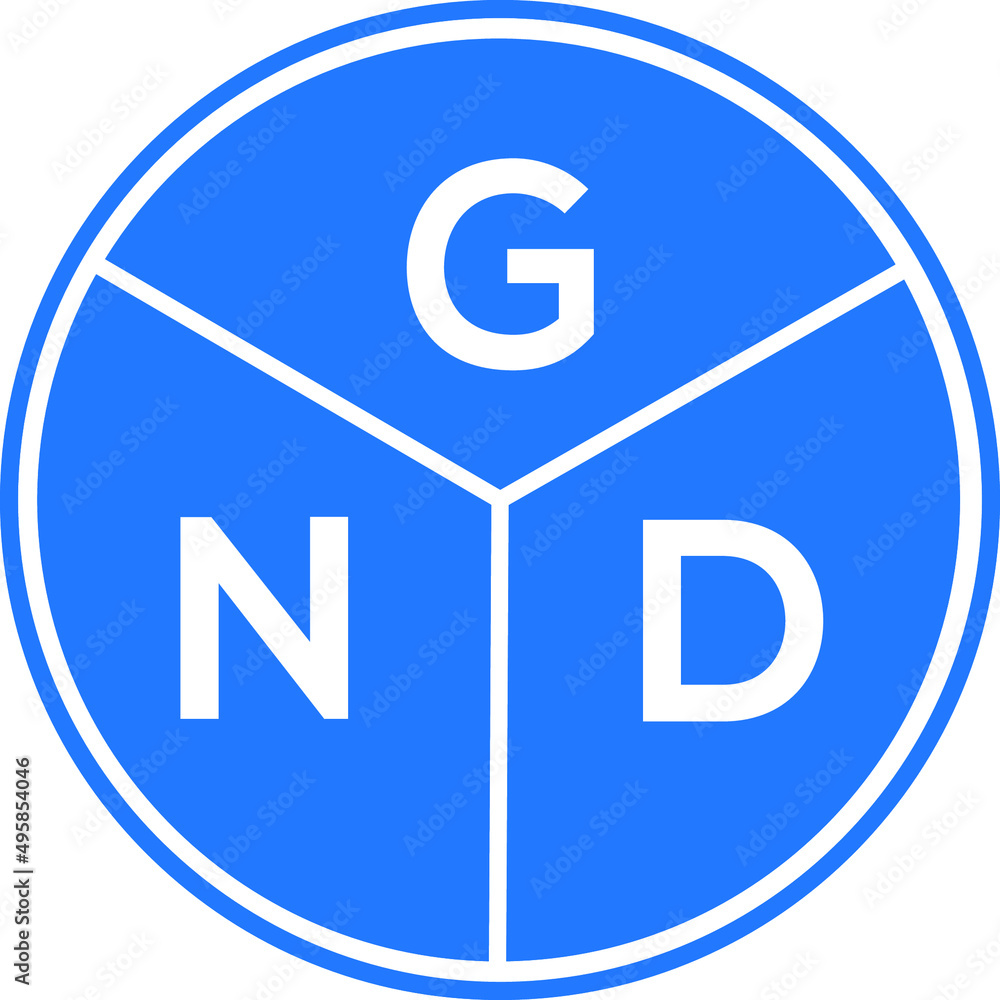 GND letter logo design on white background. GND creative circle letter logo concept. GND letter design. GND letter logo design on white background. GND creative circle letter logo concept. GND letter design.
