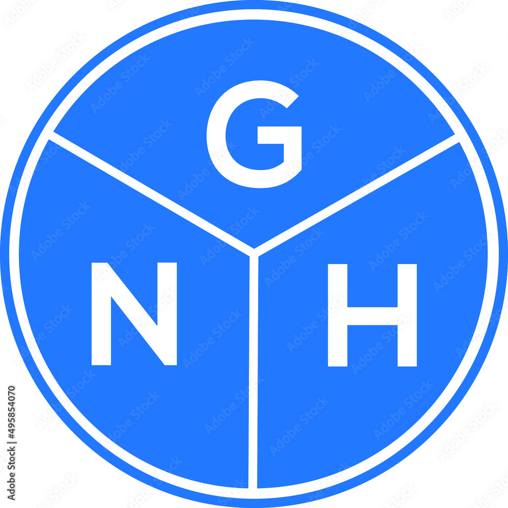 GNH letter logo design on white background. GNH creative circle letter logo concept. GNH letter design. GNH letter logo design on white background. GNH creative circle letter logo concept. GNH letter design.