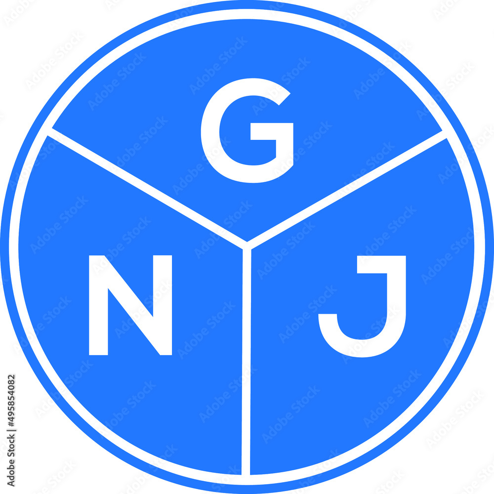 GNJ letter logo design on white background. GNJ creative circle letter logo concept. GNJ letter design. GNJ letter logo design on white background. GNJ creative circle letter logo concept. GNJ letter design.