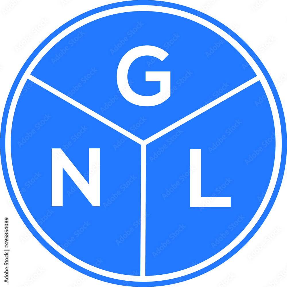 GNL letter logo design on white background. GNL creative circle letter logo concept. GNL letter design. GNL letter logo design on white background. GNL creative circle letter logo concept. GNL letter design.