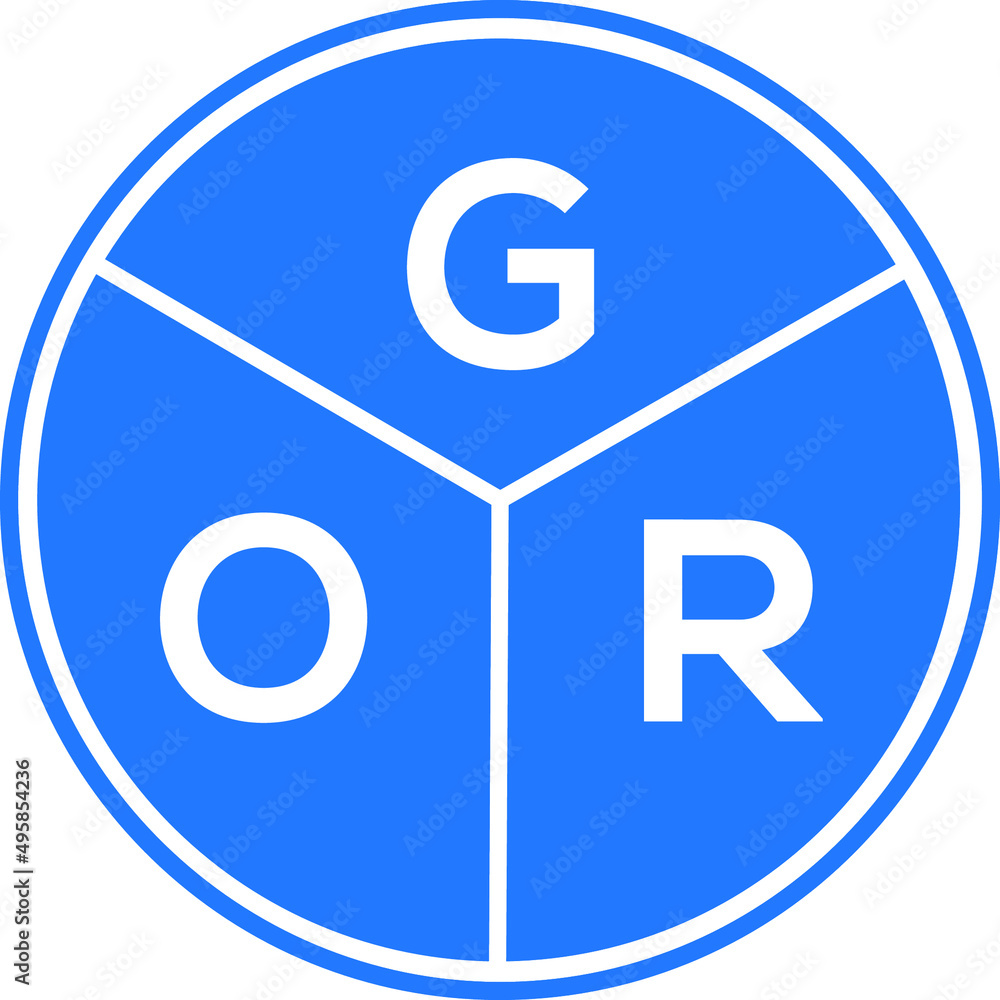GOR letter logo design on white background. GOR creative circle letter logo concept. GOR letter design. GOR letter logo design on white background. GOR creative circle letter logo concept. GOR letter design.