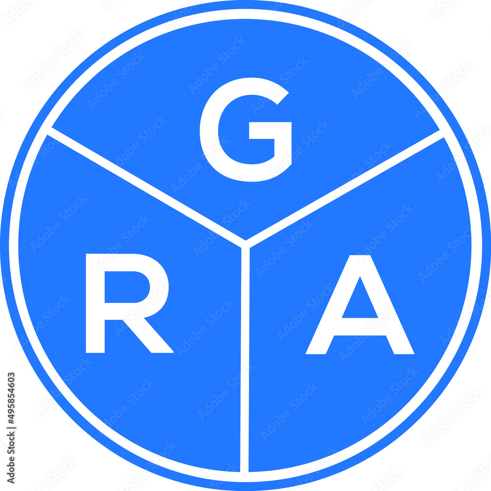 GRA letter logo design on White background. GRA creative Circle letter logo concept. GRA letter design. GRA letter logo design on White background. GRA creative Circle letter logo concept. GRA letter design.