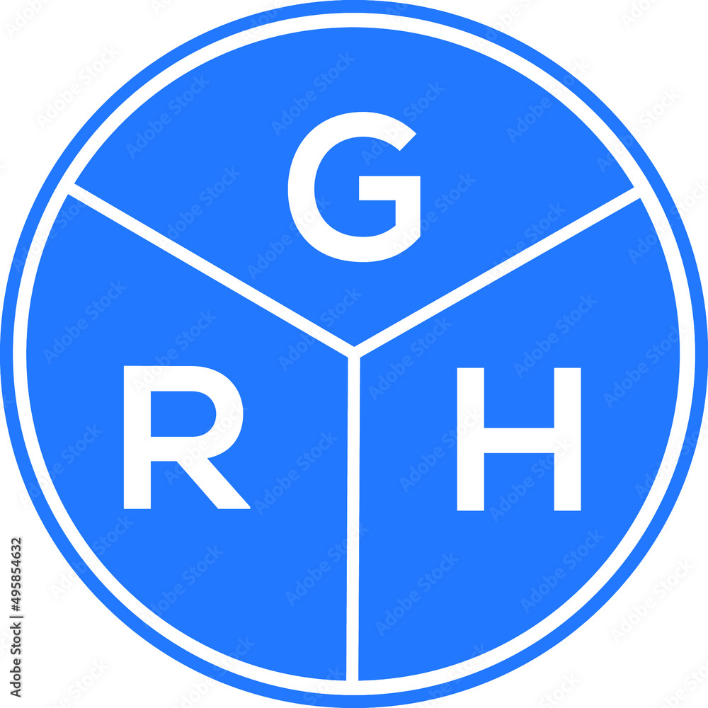 GRH letter logo design on White background. GRH creative Circle letter logo concept. GRH letter design. GRH letter logo design on White background. GRH creative Circle letter logo concept. GRH letter design.