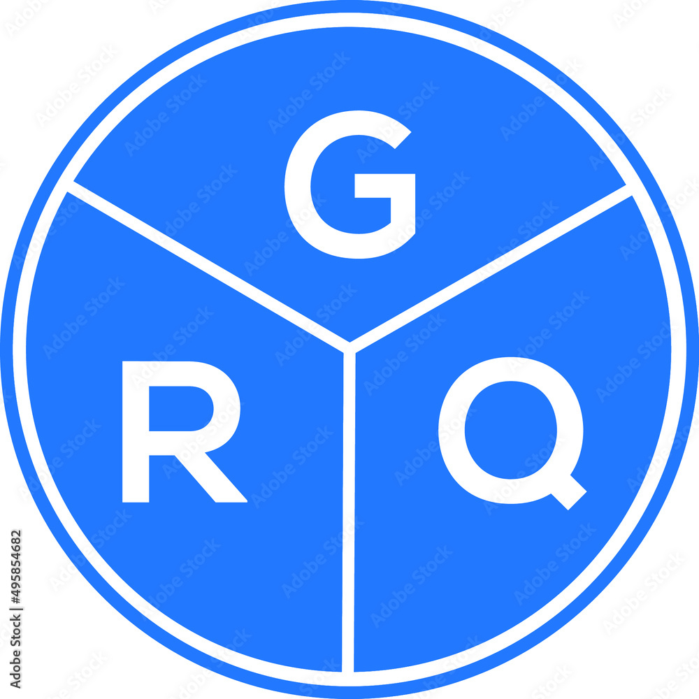GRQ letter logo design on White background. GRQ creative Circle letter logo concept. GRQ letter design. GRQ letter logo design on White background. GRQ creative Circle letter logo concept. GRQ letter design.