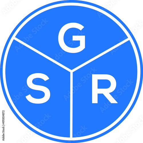 GSR letter logo design on White background. GSR creative Circle letter logo concept. GSR letter design. 