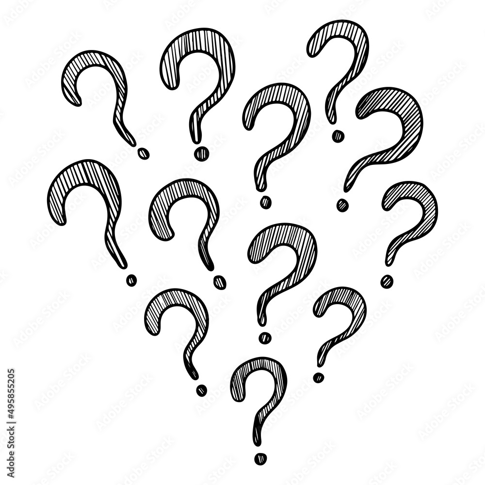 Set of hand drawn question marks. vector illustration. Set of hand drawn question marks. vector illustration.