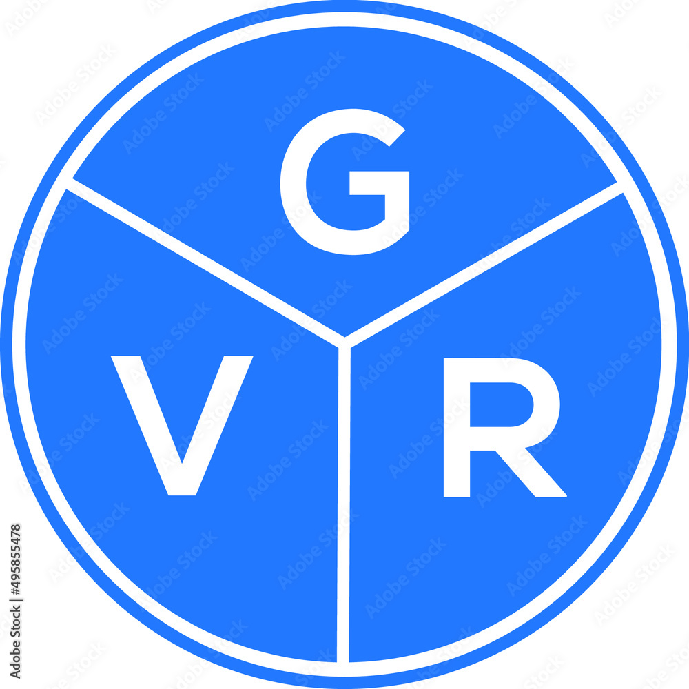 GVR letter logo design on White background. GVR creative Circle letter logo concept. GVR letter design. GVR letter logo design on White background. GVR creative Circle letter logo concept. GVR letter design.
