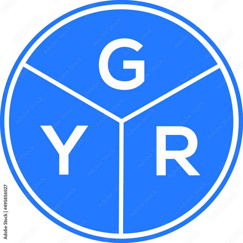GYR letter logo design on White background. GYR creative Circle letter logo concept. GYR letter design. GYR letter logo design on White background. GYR creative Circle letter logo concept. GYR letter design.