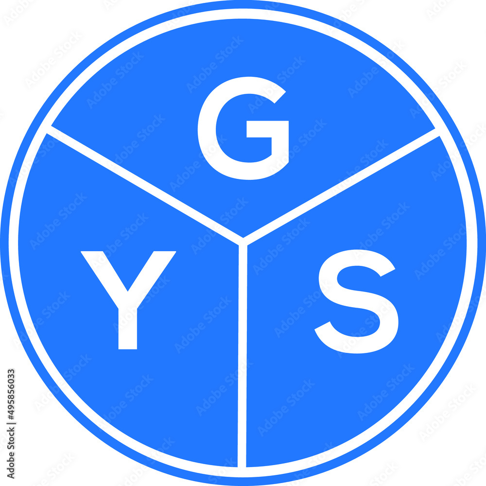 GYS letter logo design on White background. GYS creative Circle letter logo concept. GYS letter design. GYS letter logo design on White background. GYS creative Circle letter logo concept. GYS letter design.